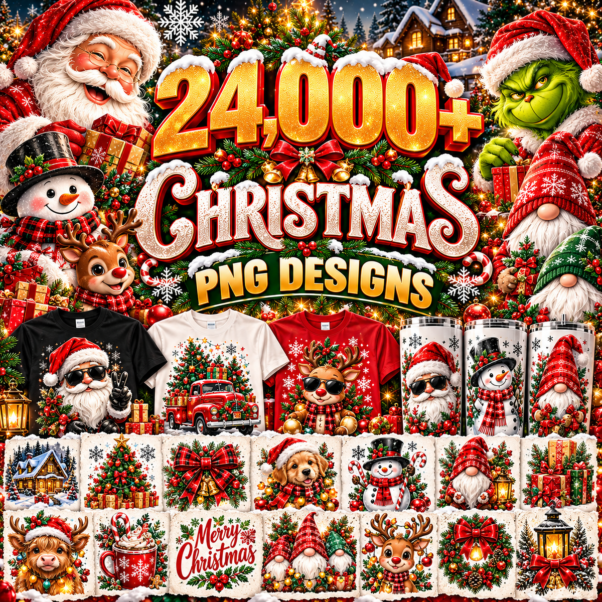 +24000 Christmas PNG Mega Bundle – Holiday Sublimation Designs